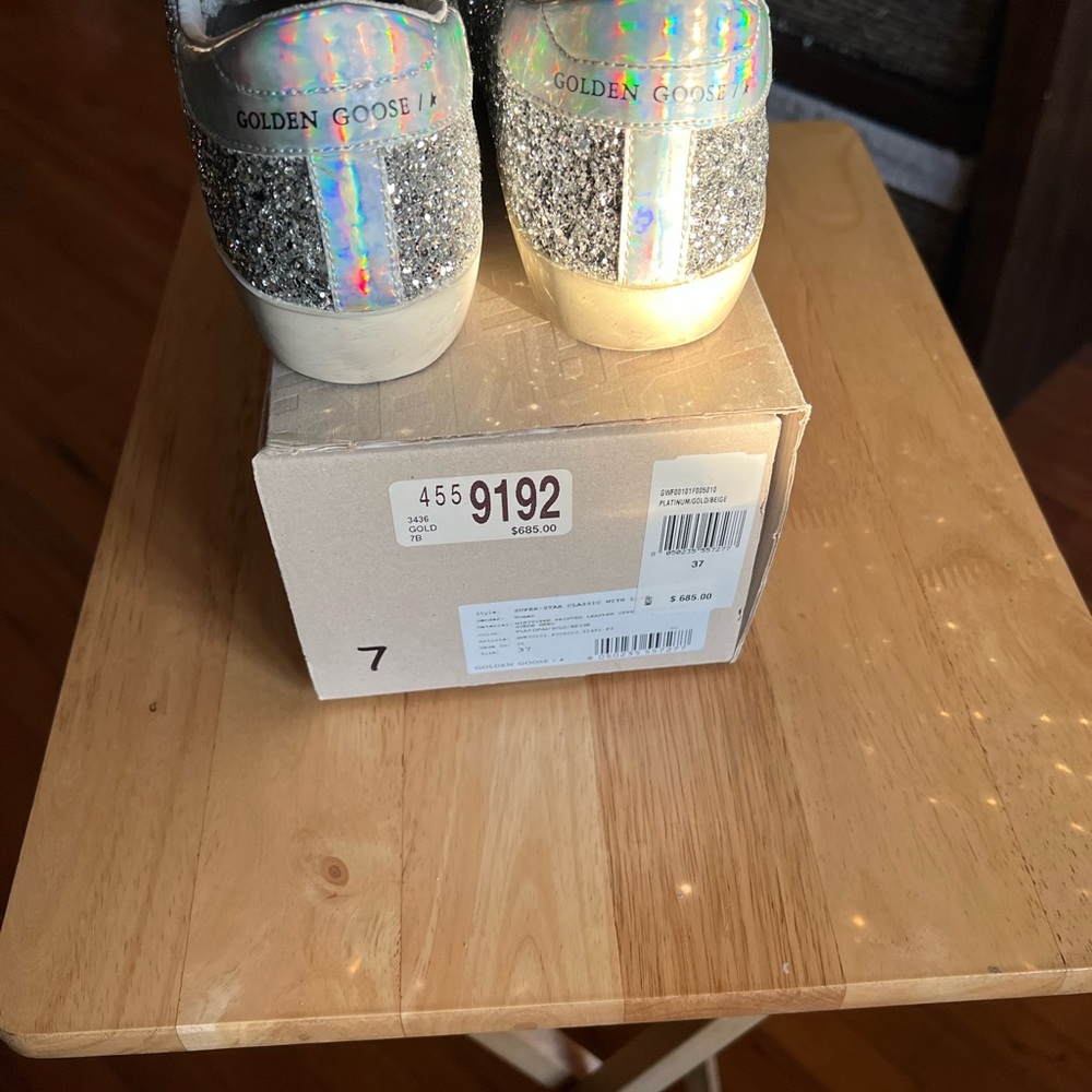 Golden Goose Silver Glitter Sneakers - Picture 3 of 5